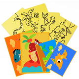 Set Planse de Colorat cu Nisip DinoFun