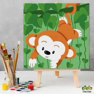 Maimutica Jucausa - Set Pictura pe Numere pentru Copii