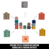 Set 12 Cuburi Educative din Silicon cu Numere si Animale Squeeze and Learn