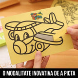 Set Planse de Colorat cu Nisip DinoFun