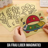 Set Planse de Colorat cu Nisip DinoFun