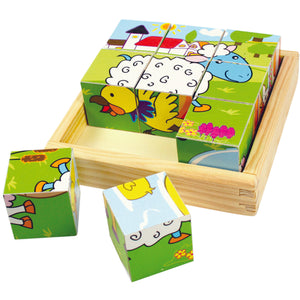 Puzzle Cubic Colorat Cu Animalute Domestice